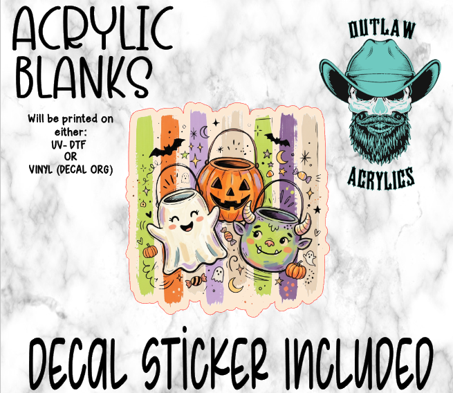 Halloween Bucket Happy Acrylic & Decal Set