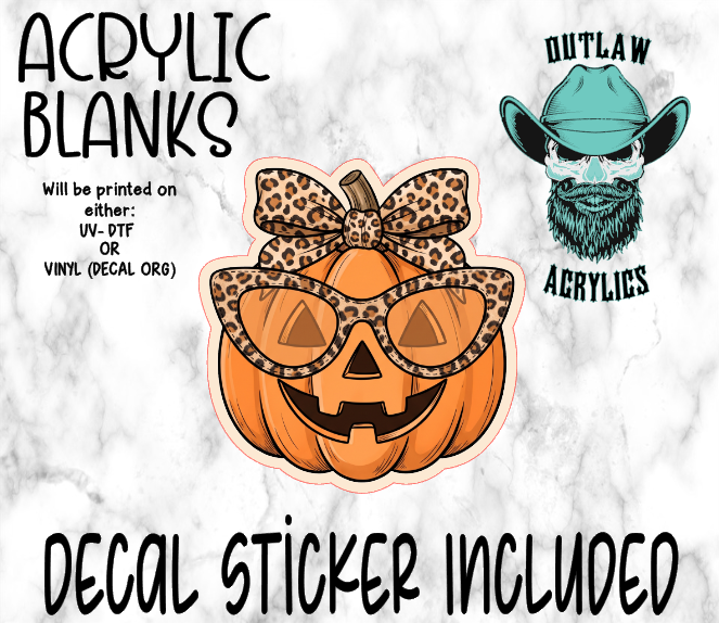 GIrly Leopard Pumpkin Acrylic & Decal Set