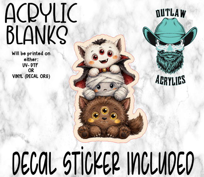 Halloween Stacked Monsters Acrylic & Decal Set