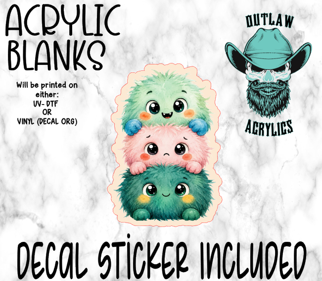 Happy Monsters Stacked Acrylic & Decal Set