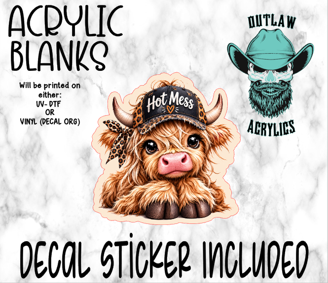 Hot Mess Highland Acrylic & Decal Set