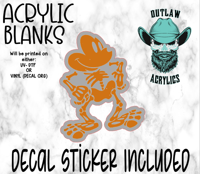 Mouse Skeleton Acrylic & Decal Set
