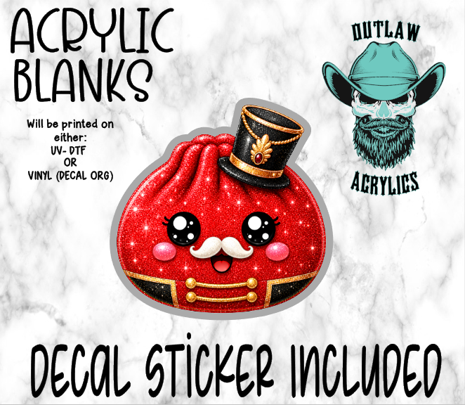 Nutcracker Glitter Dump Acrylic & Decal Set