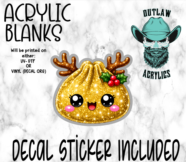 Reindeer Glitter Dump Acrylic & Decal Set