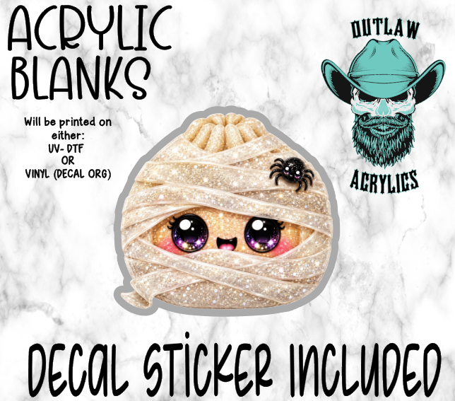 Mummy Glitter Dump Acrylic & Decal Set