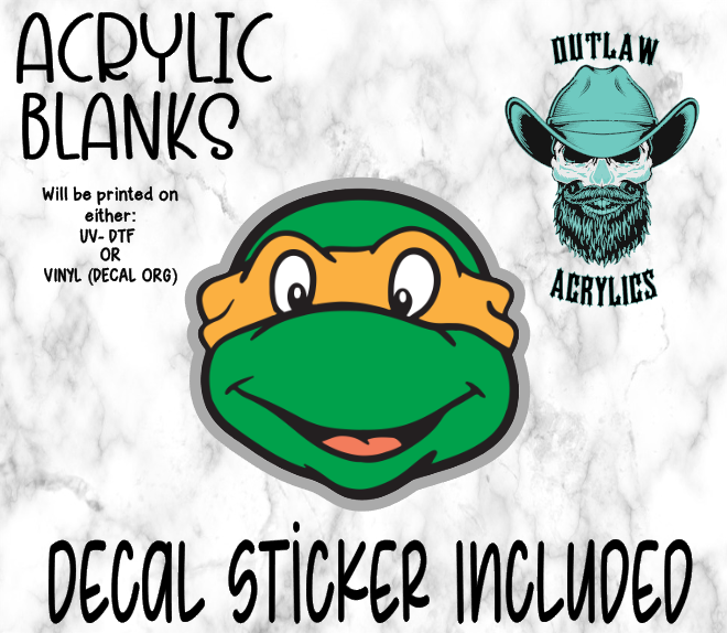 Orange Turtle Acrylic & Decal Set