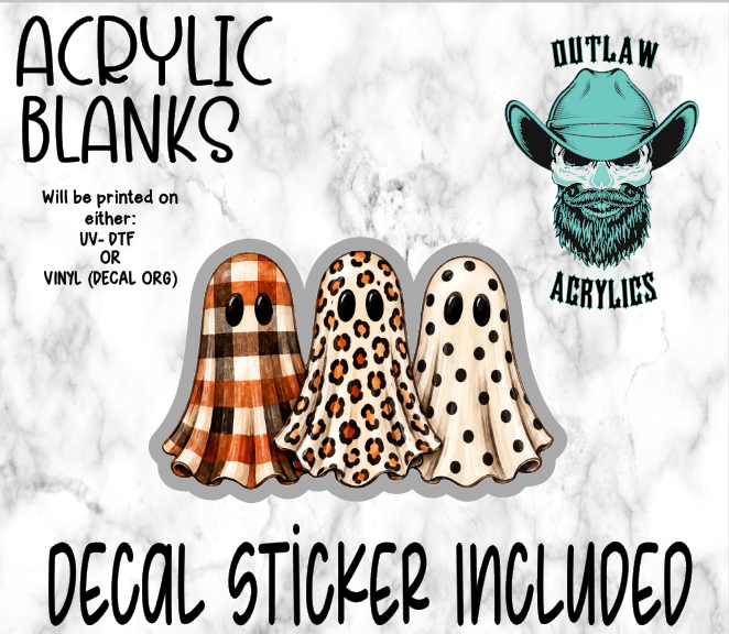 Autumn Leopard Ghosts Trio Acrylic & Decal Set