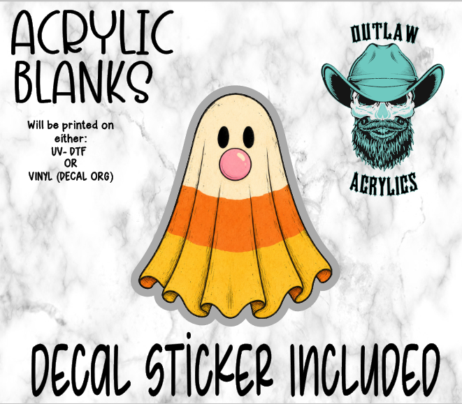 Candy Corn Ghost Acrylic & Decal Set