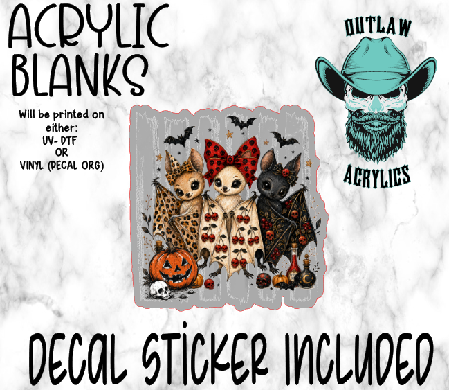 Bat Girls Acrylic & Decal Set