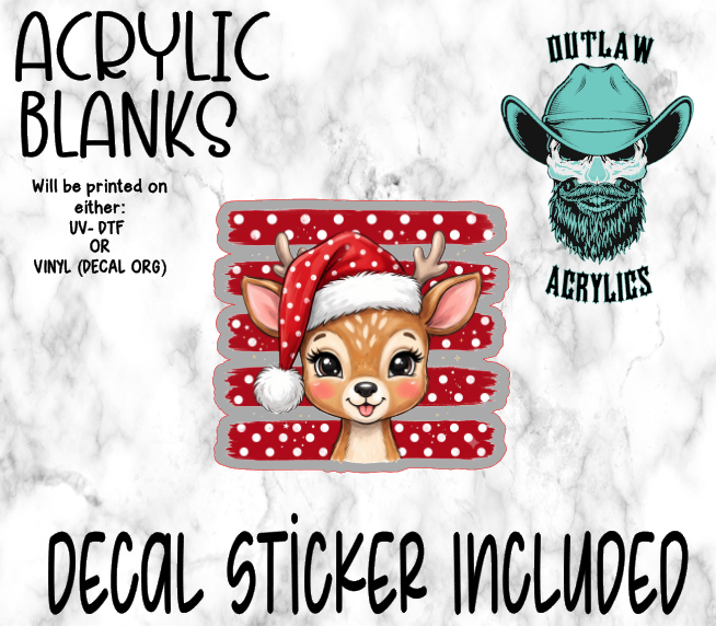 Polka Dot Reindeer Acrylic & Decal Set