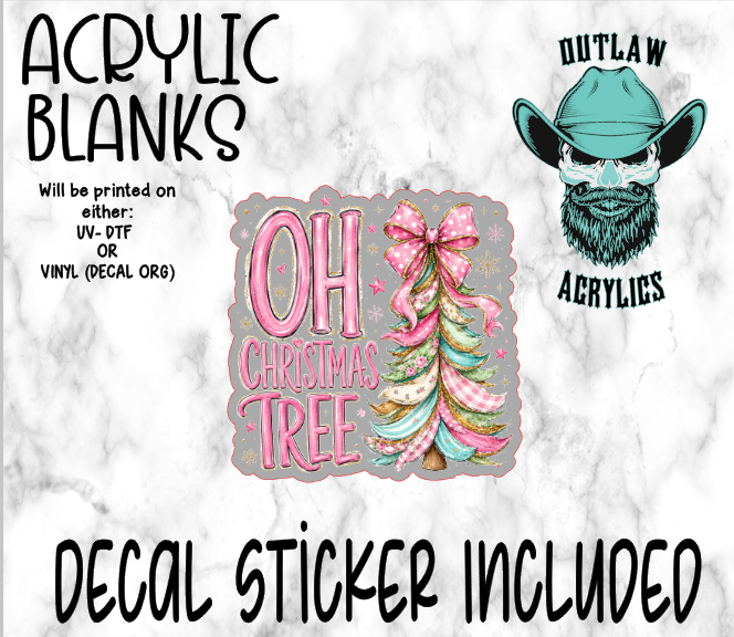 Oh Pink Tree Acrylic & Decal Set