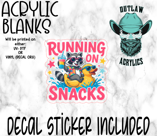 Running On Snacks Acrylic & Decal Set