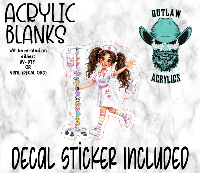 Happy Pole Nurse Girl Acrylic & Decal Set