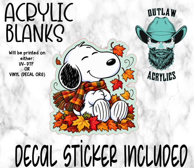 Fall Dog Acrylic & Decal Set