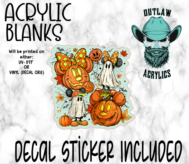 Halloween Pumpkin Mouses Acrylic & Decal Set