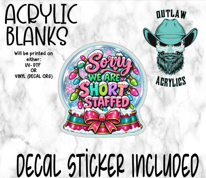 Christmas Short Staffed Globe Acrylic & Decal Set