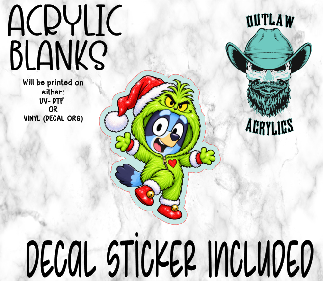 Blu Grin Costume Acrylic & Decal Set