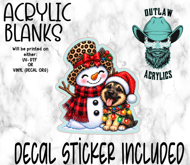 Snowman German Acrylic & Decal Set