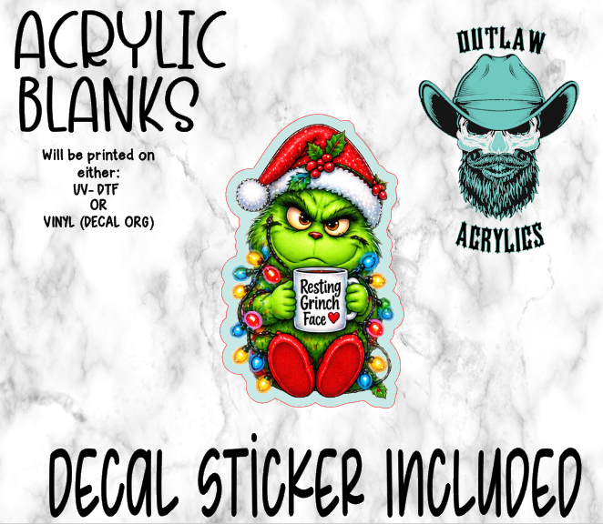 Resting Grin Face Lights Acrylic & Decal Set
