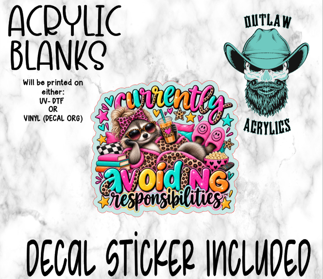 Avoiding Responsibilities Acrylic & Decal Set