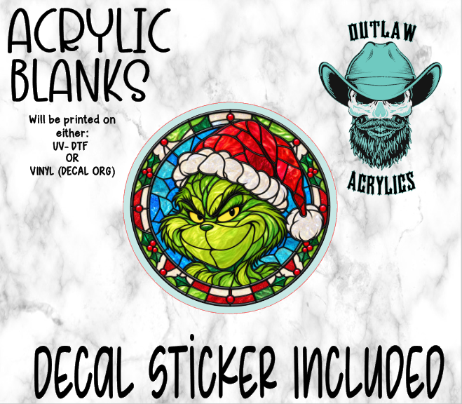 Stained Glass Grin Acrylic & Decal Set