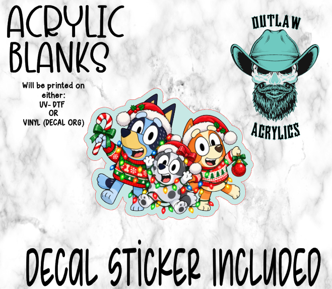 Christmas Lights W/ Blu Bin Muff Acrylic & Decal Set