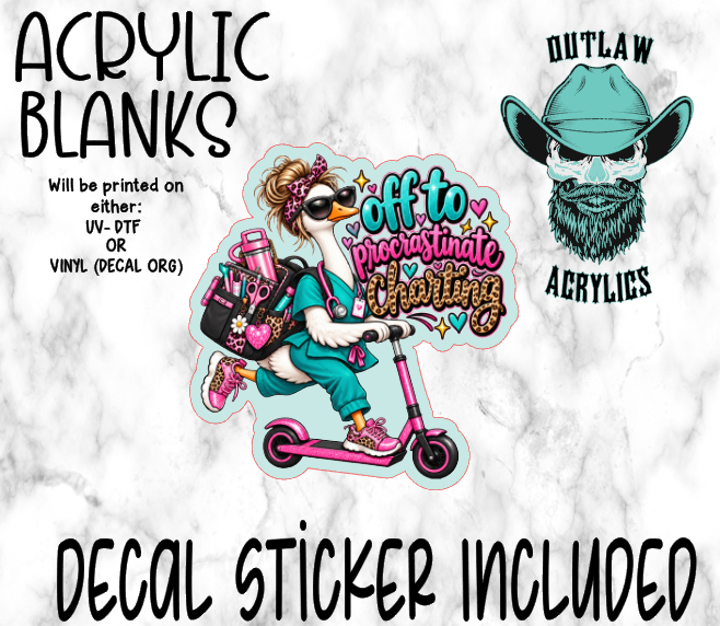 Procrastinate Charting Acrylic & Decal Set