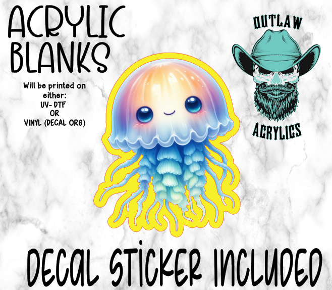 Smiling Jelly Fish Acrylic & Decal Set
