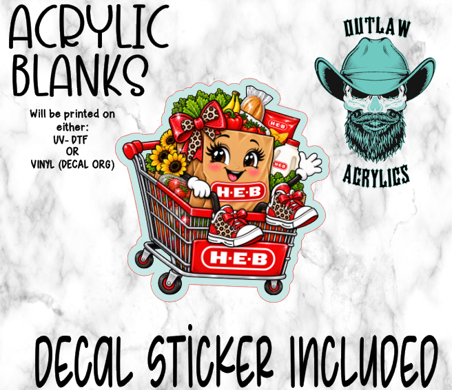 Grocery B Acrylic & Decal Set