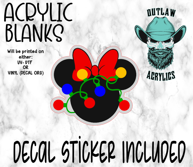 Red Bow Black Circle Lights Acrylic & Decal Set