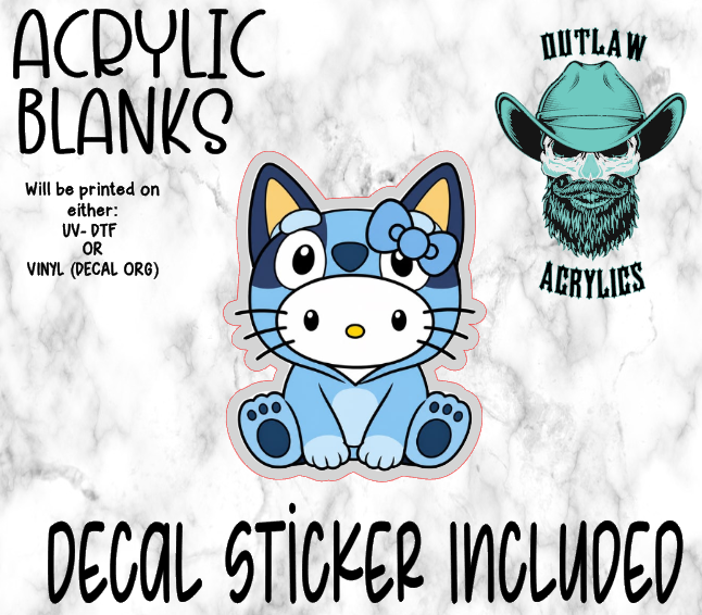 Blue Cat Acrylic & Decal Set