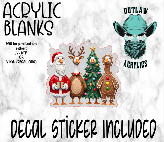 Brushed Christmas Goose Acrylic & Decal Set