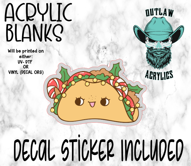 Taco Christmas Acrylic & Decal Set
