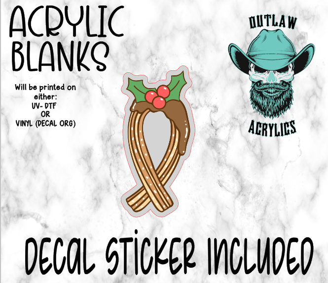Churro Christmas Acrylic & Decal Set