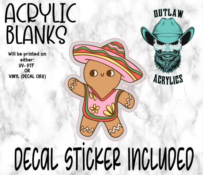 Gingerbread Concha Acrylic & Decal Set