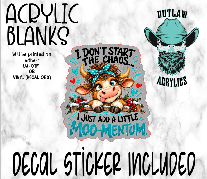 Moo Mentum Acrylic & Decal Set