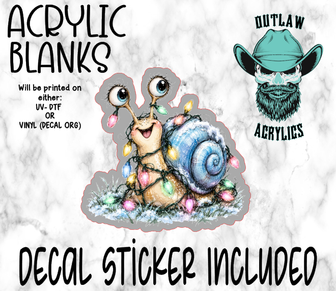 Christmas Light Snail Acrylic & Decal Set