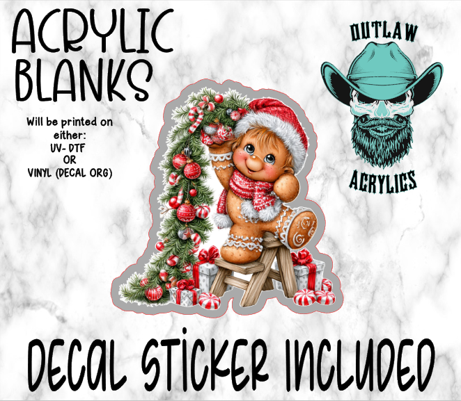 Gingerbread Hanging Garland Acrylic & Decal Set