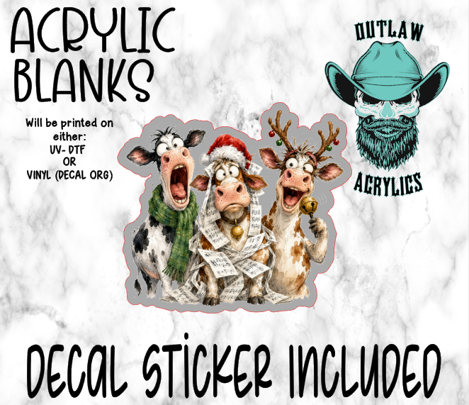 Singing Cows Acrylic & Decal Set