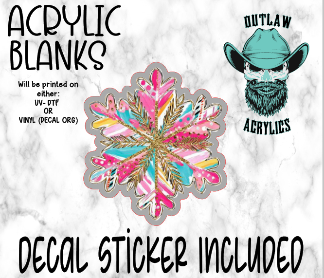 Pastel Snowflake Acrylic & Decal Set