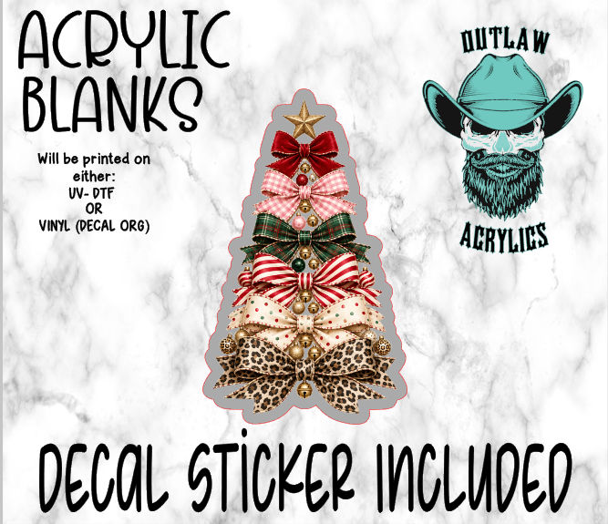 Multi Bow Stacked Tree Acrylic & Decal Set