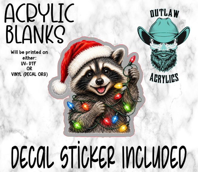 Happy Raccoon Lights Acrylic & Decal Set
