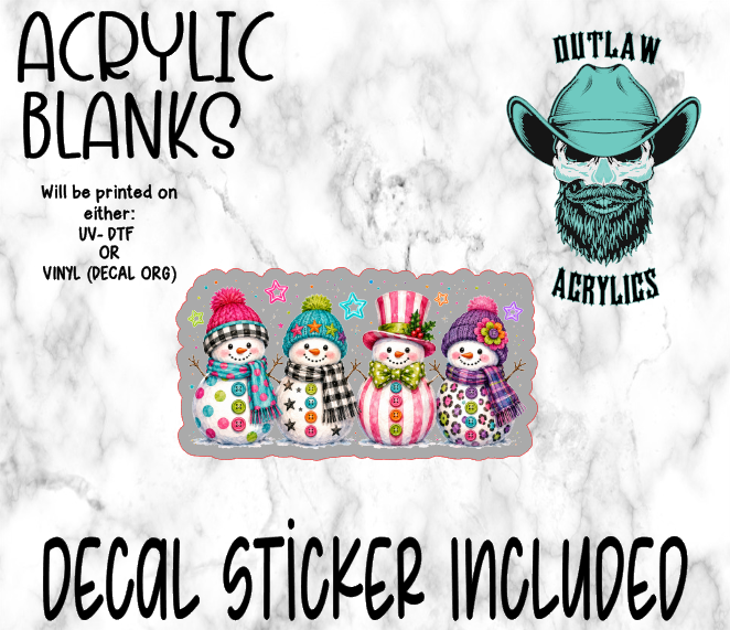 Bundle Neon Snowman Acrylic & Decal Set