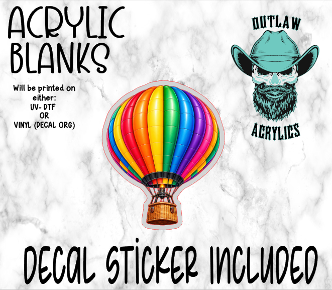 Hot Air Balloon Acrylic & Decal Set