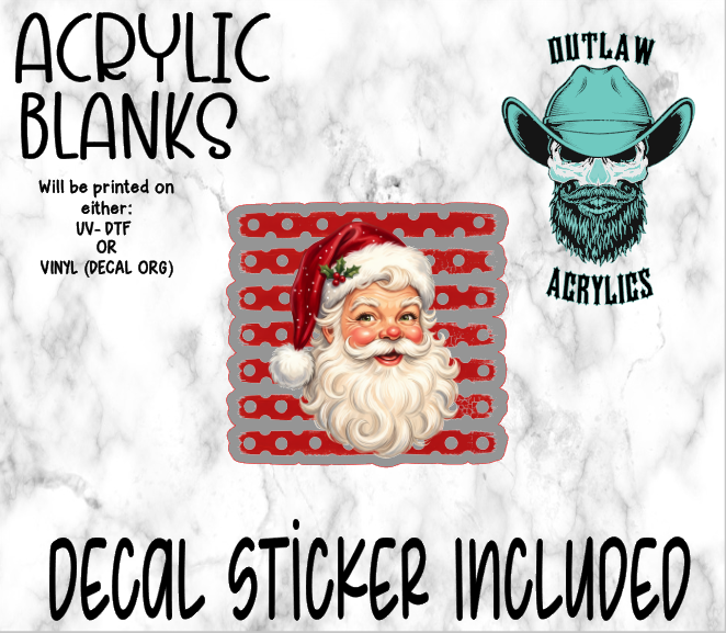 Polka Red Santa Acrylic & Decal Set