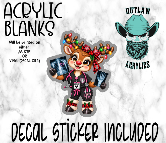 Reindeer Girl Radiology Acrylic & Decal Set