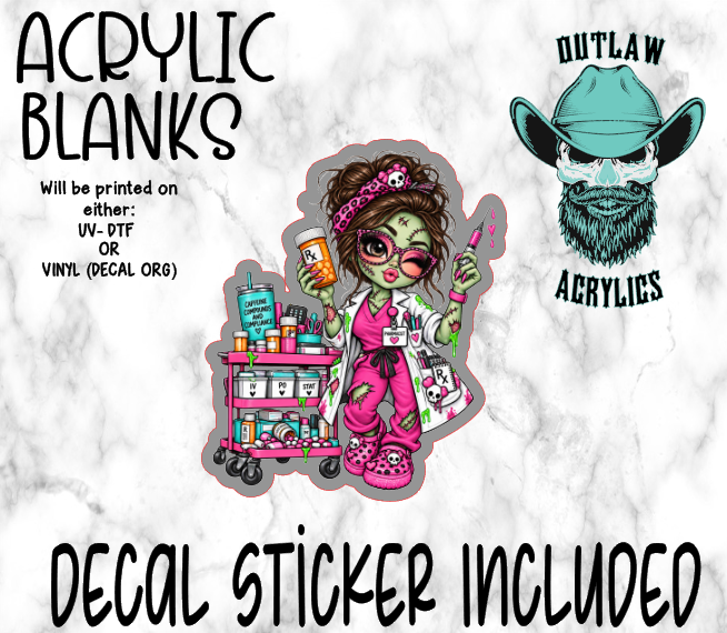 Zombie Nurse Medicine Acrylic & Decal Set
