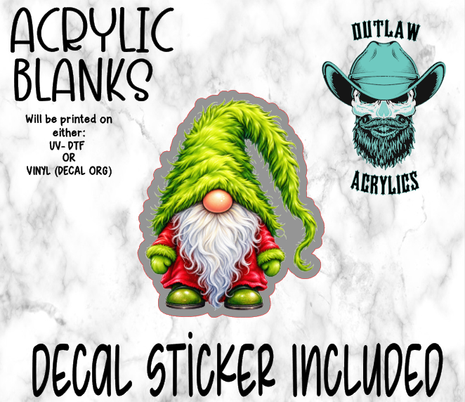 Green Gnome Acrylic & Decal Set