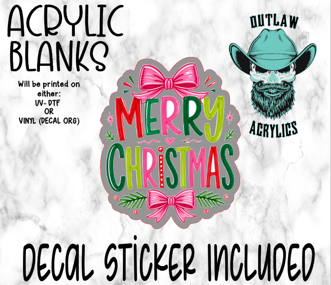 Merry Christmas Acrylic & Decal Set
