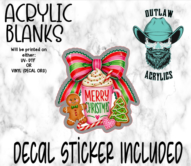 Hot Chocolate Merry Christmas Acrylic & Decal Set
